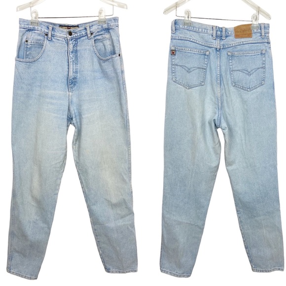 Gloria Vanderbilt 1990s Light Wash Vintage Denim High Waist Straight Jeans 14 - Picture 3 of 9